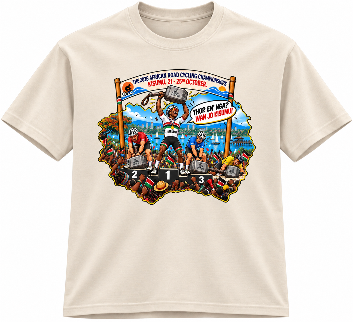 The Hammer of Kisumu - Thunder on Two Wheels | Crew Neck T-shirt